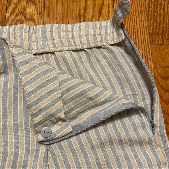 Light Blue and Tan Striped Shorts - Picture 2 of 7